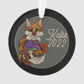 Custom Fox Ornament mit Herbst Toadstools (Vorderseite)