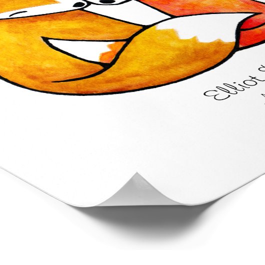 Custom Fox Wall Art Einzigartiges Hochzeitsgeschen Poster (Ecke)