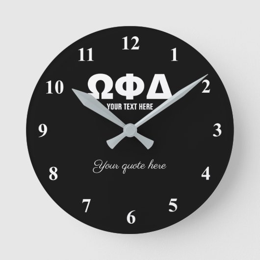 Custom fraternity and sorority Greek letter symbol Runde Wanduhr (Vorderseite)
