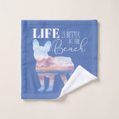 Custom French Bulldog Beach Scandtuch Set (Waschlappen)