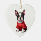 Custom French Bulldog Dog Valentine Keramik Ornament (Rechts)
