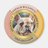 Custom French Bulldog Gold Frame Photo Magnet (Vorne)