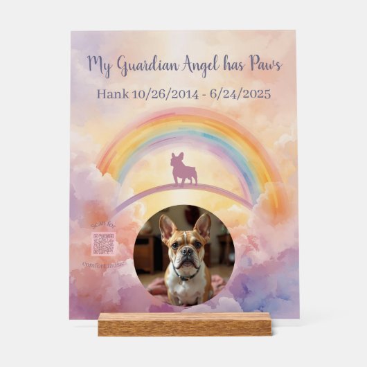 Custom French Bulldog Memorial Acrylic Sign Acrylschild (Vorderseite)