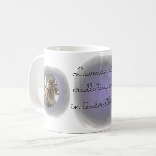 Custom French Bulldog Mug in Lavender Watercolor Kaffeetasse (Vorderseite Links)