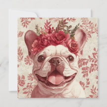Custom French Bulldog Red Floral Gruß