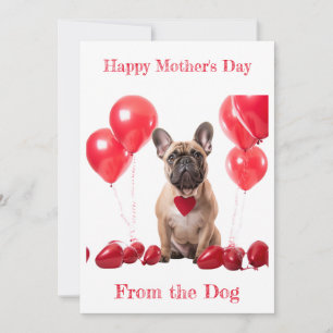 Custom French Bulldog Red Heart Collar Mutter's Da Feiertagskarte