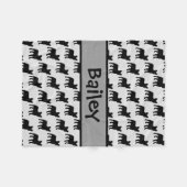 Custom French Bulldog-Silhouette Fleecedecke (Vorderseite (Horizontal))