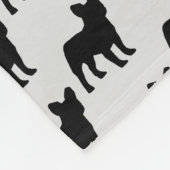 Custom French Bulldog-Silhouette Fleecedecke (Ecke)