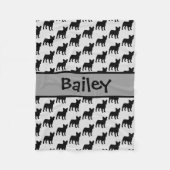 Custom French Bulldog-Silhouette Fleecedecke (Vorderseite)