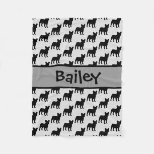 Custom French Bulldog-Silhouette Fleecedecke