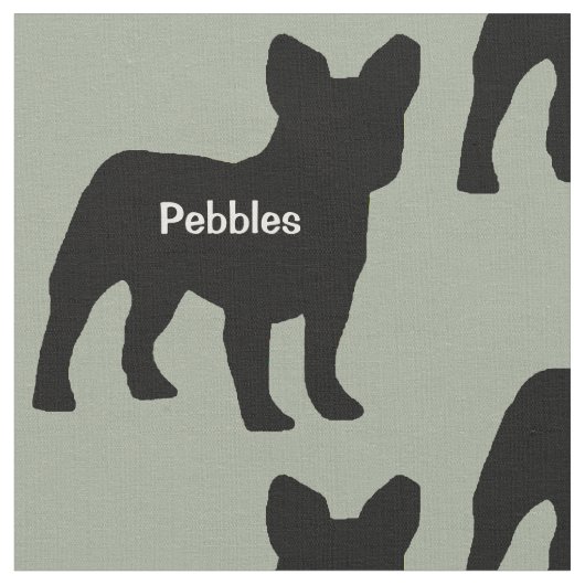 Custom French Bulldog-Silhouette Stoff (Nahaufnahme)