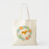 Custom French Bulldog Tote – Pastel Orange Floral  Tragetasche (Vorne)