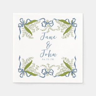 Custom French Floral Wedding Napkins Serviette