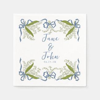 Custom French Floral Wedding Napkins Serviette