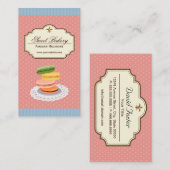 Custom French Parisian Macarons Dessert Store Visitenkarte (Vorne/Hinten)