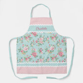 Custom French Pastell Aquamarin Blue Blush Pink Ro Schürze (Vorderseite)