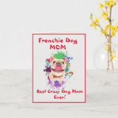 Custom Frenchie Mama Best Crazy Dog Lady Digital Karte (Gelbe Blume)