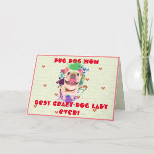 Custom Frenchie Mama Hund Beste Crazy Dog Lady Car Dankeskarte