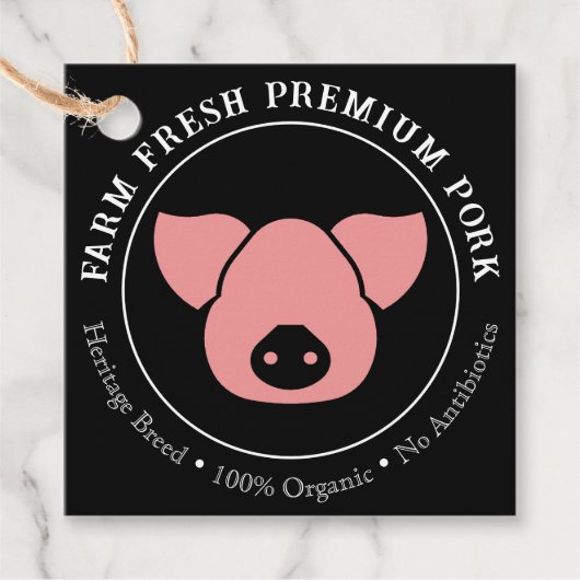 Custom Fresh Premium Pork Business-Tag Geschenkanhänger (Vorderseite)