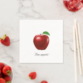 Custom Fresh Red Apple on White Napkins Serviette (Beispiel)