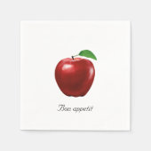 Custom Fresh Red Apple on White Napkins Serviette (Vorderseite)