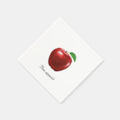 Custom Fresh Red Apple on White Napkins Serviette (Ecke)