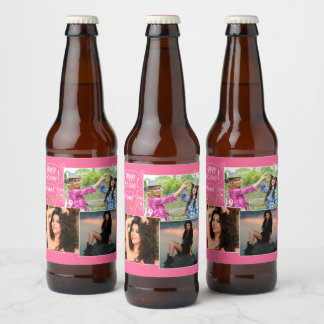Custom Friend Happy Geburtstag Foto Collage Bierflaschenetikett