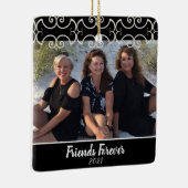 Custom Friends Forever 2-seitig Foto Weihnachten Keramikornament (Rechts)