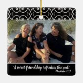 Custom Friends Forever 2-seitig Foto Weihnachten Keramikornament (Rückseite)