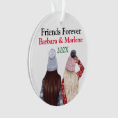 Custom Friends Forever Weihnachtsbaum Ornament (Vorderseite)