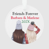 Custom Friends Forever Weihnachtsbaum Ornament (Rückseite)
