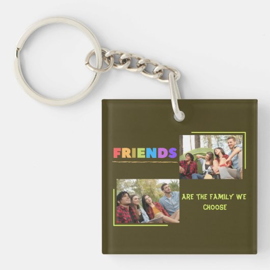 Custom Friends Foto Collage Schlüsselanhänger (Vorderseite)