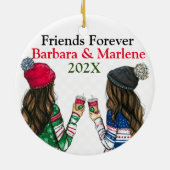 Custom Friendship Weihnachtsbaum Keramik Ornament (Hinten)