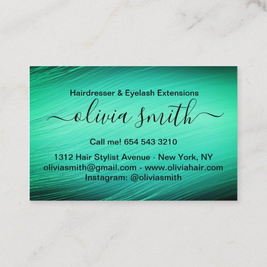 Custom Friseur & Eyelash-Erweiterungen Visitenkarte (Rückseite)