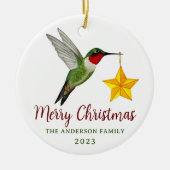 Custom FroChristmas Hummingbird und Star Keramik Ornament (Vorne)