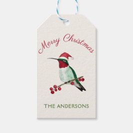 Custom FroChristmas Santa Hummingbird Geschenkanhänger