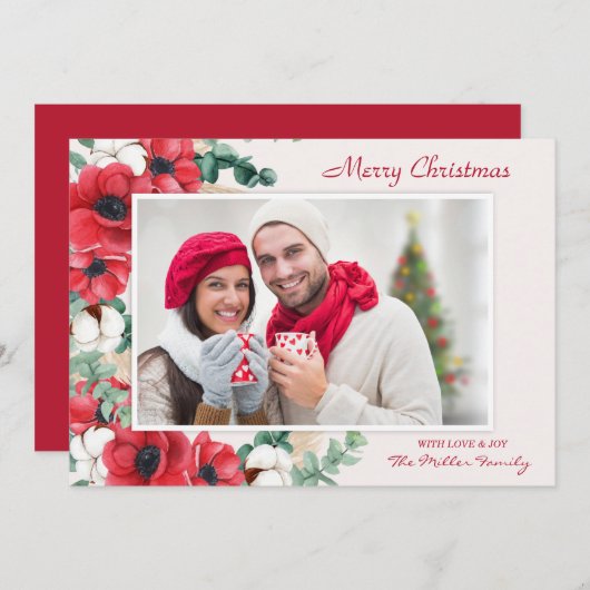 Custom Frohe Weihnachten Blumengebäck Foto (Vorne/Hinten)