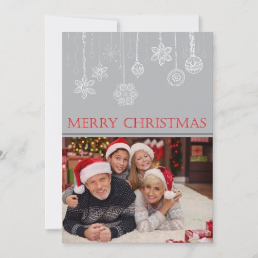 Custom Frohe Weihnachten drei Fotos der Familie (Vorderseite)