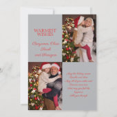 Custom Frohe Weihnachten drei Fotos der Familie (Rückseite)