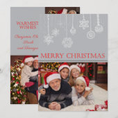 Custom Frohe Weihnachten drei Fotos der Familie (Vorne/Hinten)