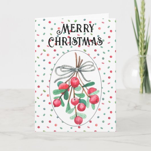 Custom, frohe Weihnachts-Mistletoe Feiertagskarte (Vorderseite)