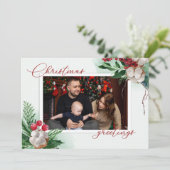 Custom Frohe Weihnachtsbaum Moderner Foto Urlaub Feiertagskarte (Stehend Vorderseite)