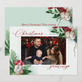 Custom Frohe Weihnachtsbaum Moderner Foto Urlaub Feiertagskarte (Vorne/Hinten)