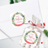 Custom, Frohe Weihnachtsfeier, Script, Festival Quadratischer Aufkleber