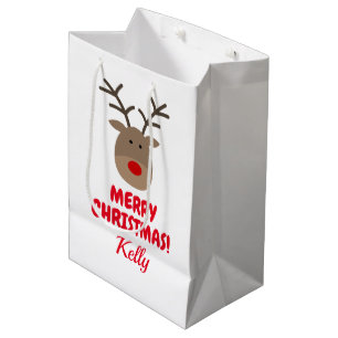 Custom Frohe Weihnachtsgeschenktasche mit niedlich Mittlere Geschenktüte