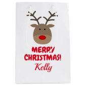 Custom Frohe Weihnachtsgeschenktasche mit niedlich Mittlere Geschenktüte (Vorderseite)