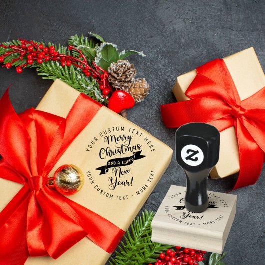 Custom fröhliche Weihnachten BUSINESS LOGO Rubber Gummistempel