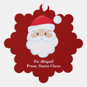 Custom from Santa Claus Niedlich Red Christmas Ges Ornament Karte (Vorderseite)