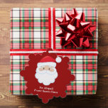 Custom from Santa Claus Niedlich Red Christmas Ges Ornament Karte<br><div class="desc">Passen Sie diese niedlichen Geschenketiketten vom Weihnachtsmann mit Ihrem eigenen personalisierten Text in Weiß an. Der rote Hut und der weiße Bart des Weihnachtsmanns sind das perfekte Urlaubsbild auf diesem festlichen roten Geschenkschild für Kinder.</div>