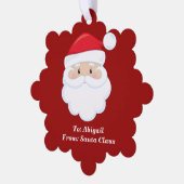 Custom from Santa Claus Niedlich Red Christmas Ges Ornament Karte (Linke Ecke)